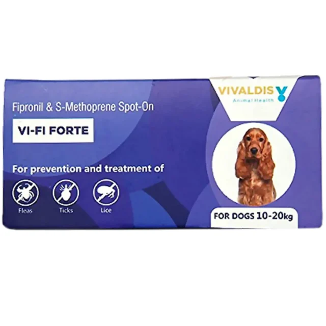 Vivaldis VI FI Forte Tick and Flea Control Spot On for Dogs 1.34ml 10-20 kg